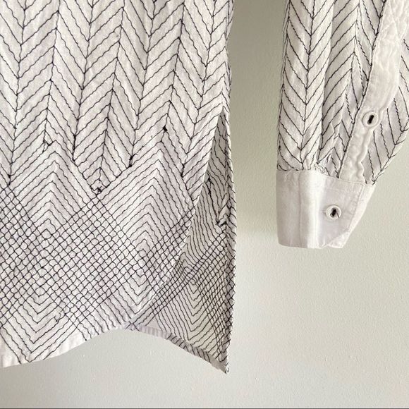 Anthropologie Vanessa Virginia Asha Embroidered Button Tunic Top Size 6 - Picture 4 of 9